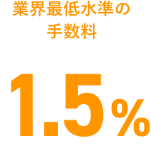 業界最低水準の手数料